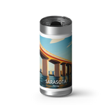 Sarasota Travel Poster wrap on a brushed stainless Wrapware tumbler