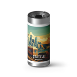 Seattle Travel Poster wrap on a brushed stainless Wrapware tumbler