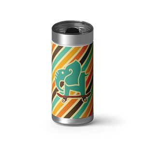 Skatin Ele wrap on a brushed stainless Wrapware tumbler