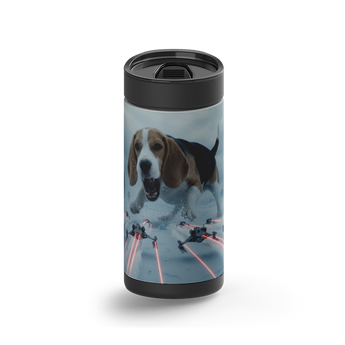 Snow Wars Battle Custom Tumbler wrap on a black ceramic Wrapware tumbler