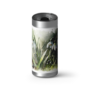 Snowdrop wrap on a brushed stainless Wrapware tumbler