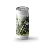 Snowdrop wrap on a white ceramic Wrapware tumbler
