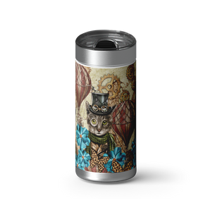 Steampunk Kittens wrap on a brushed stainless Wrapware tumbler