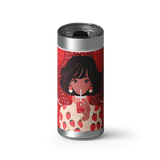 Strawberry Plant wrap on a brushed stainless Wrapware tumbler