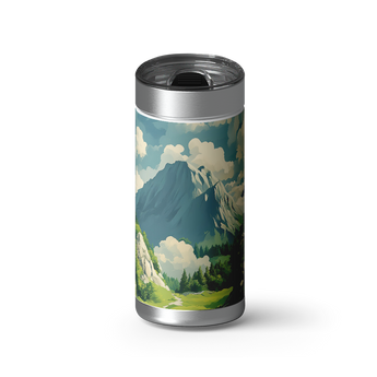 Summit View wrap on a brushed stainless Wrapware tumbler