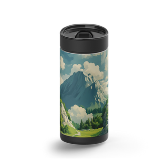Summit View wrap on a black ceramic Wrapware tumbler