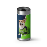 Sunday Football Custom Tumbler wrap on a brushed stainless Wrapware tumbler