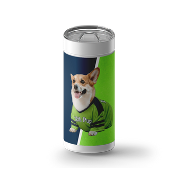Sunday Football Custom Tumbler wrap on a white ceramic Wrapware tumbler