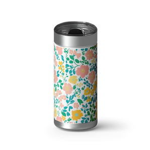 Sunlit Garden wrap on a brushed stainless Wrapware tumbler
