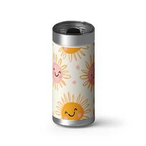 Sunny Smiles wrap on a brushed stainless Wrapware tumbler