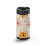 Sunny Smiles wrap on a black ceramic Wrapware tumbler
