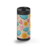 Sunny Smiles Pattern wrap on a black ceramic Wrapware tumbler