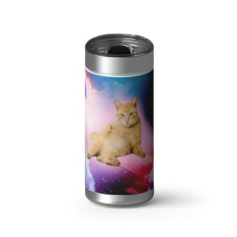 Supernova Burst Custom Tumbler wrap on a brushed stainless Wrapware tumbler