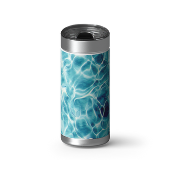 Teal Ocean Painting wrap on a brushed stainless Wrapware tumbler