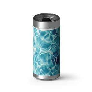 Teal Ocean Painting wrap on a brushed stainless Wrapware tumbler