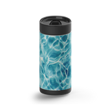 Teal Ocean Painting wrap on a black ceramic Wrapware tumbler