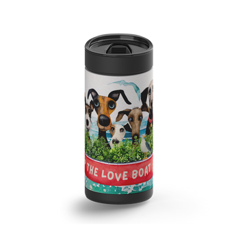 The LOVE Boat wrap on a black ceramic Wrapware tumbler