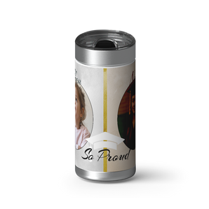 Then Now wrap on a brushed stainless Wrapware tumbler