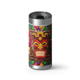 Tiki Me wrap on a brushed stainless Wrapware tumbler