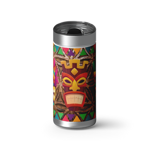 Tiki Me wrap on a brushed stainless Wrapware tumbler