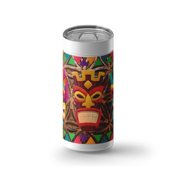 Tiki Me wrap on a white ceramic Wrapware tumbler