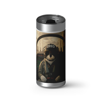 Top Flight Custom Tumbler wrap on a brushed stainless Wrapware tumbler