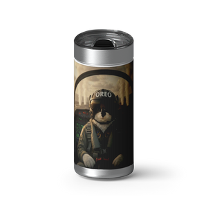 Top Flight Custom Tumbler wrap on a brushed stainless Wrapware tumbler