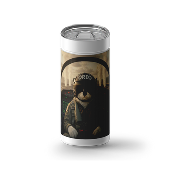 Top Flight Custom Tumbler wrap on a white ceramic Wrapware tumbler