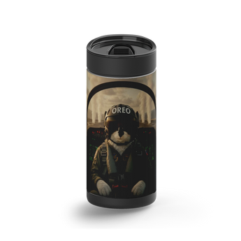 Top Flight Custom Tumbler wrap on a black ceramic Wrapware tumbler