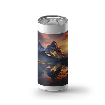 Tranquil Waterscape wrap on a white ceramic Wrapware tumbler