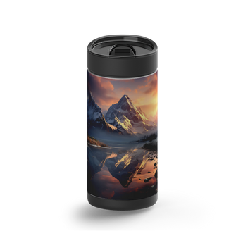 Tranquil Waterscape wrap on a black ceramic Wrapware tumbler