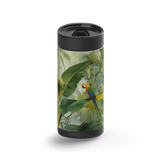Tropical Bird wrap on a black ceramic Wrapware tumbler