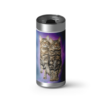Violet Void Zodicat Custom Tumbler wrap on a brushed stainless Wrapware tumbler