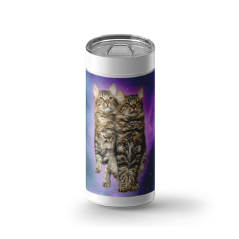 Violet Void Zodicat Custom Tumbler wrap on a white ceramic Wrapware tumbler
