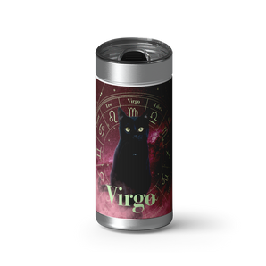 Virgo Zodicat Custom Tumbler wrap on a brushed stainless Wrapware tumbler