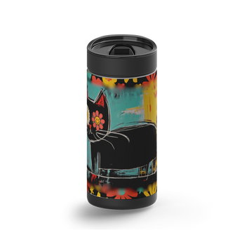 WallFlower wrap on a black ceramic Wrapware tumbler