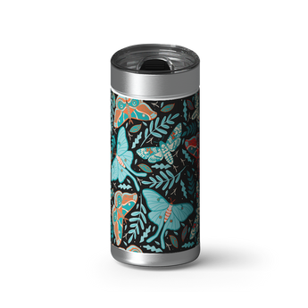 Whimsical Butterflies wrap on a brushed stainless Wrapware tumbler