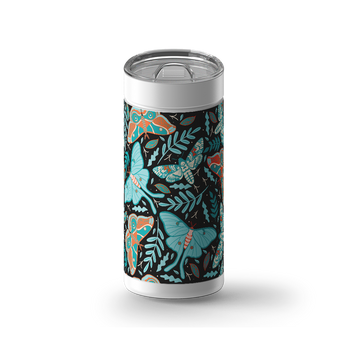 Whimsical Butterflies wrap on a white ceramic Wrapware tumbler