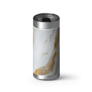 White Marble 1 wrap on a brushed stainless Wrapware tumbler
