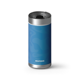 Wrapware Blue Pattern wrap on a brushed stainless Wrapware tumbler