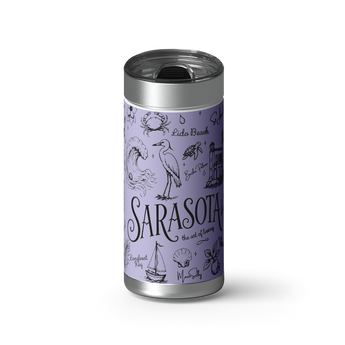 Sarasota Collection wrap on a brushed stainless Wrapware tumbler