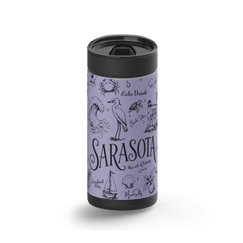 Sarasota Collection wrap on a black ceramic Wrapware tumbler