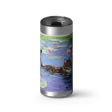 Water Lilly Kitty wrap on a brushed stainless Wrapware tumbler