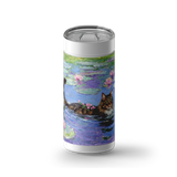 Water Lilly Kitty wrap on a white ceramic Wrapware tumbler