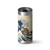 The Great Wave Kitty of Catagawa wrap on a brushed stainless Wrapware tumbler
