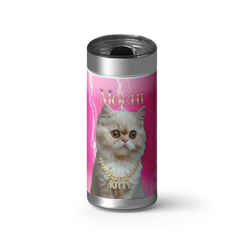 Hip Hop Pets Custom Tumbler wrap on a brushed stainless Wrapware tumbler