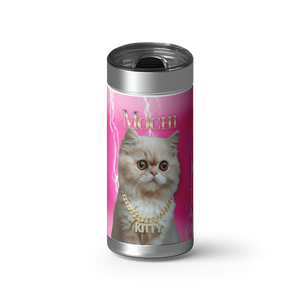 Hip Hop Pets Custom Tumbler wrap on a brushed stainless Wrapware tumbler