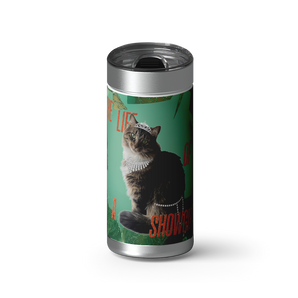 Showkitty Custom Tumbler wrap on a brushed stainless Wrapware tumbler