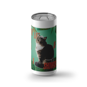 Showkitty Custom Tumbler wrap on a white ceramic Wrapware tumbler