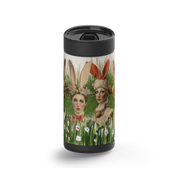 The Garden of Easter wrap on a black ceramic Wrapware tumbler
